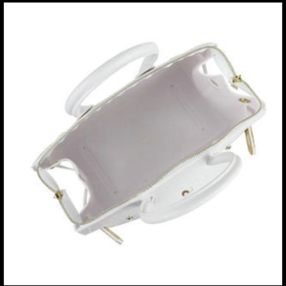 Vegan Matte White Crocodile Handbag Tote Purse - Picture 7 of 7